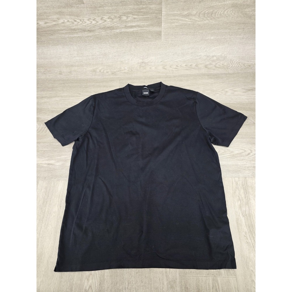 BOSS Hugo Boss Mercerised T-Shirt Men's XXL Black Slim Fit Crew Neck Logo Tee
